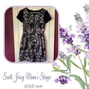 Club Monaco Dress Black With Tie Dye Paint Splatter Design Size 0